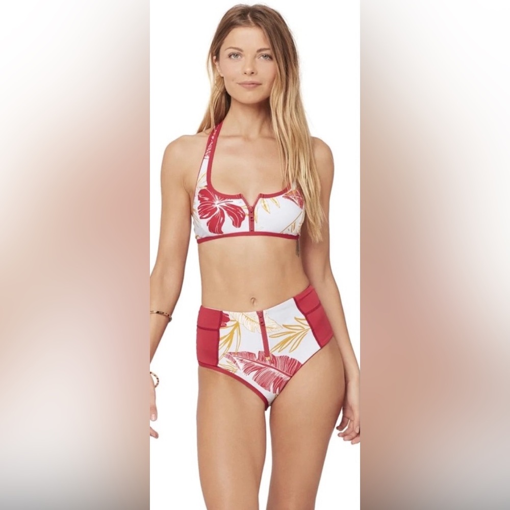 L*SPACE NWT Retro Aloha Cher Top & NWOT High Waist Sonny Bitsy Bottoms Size L